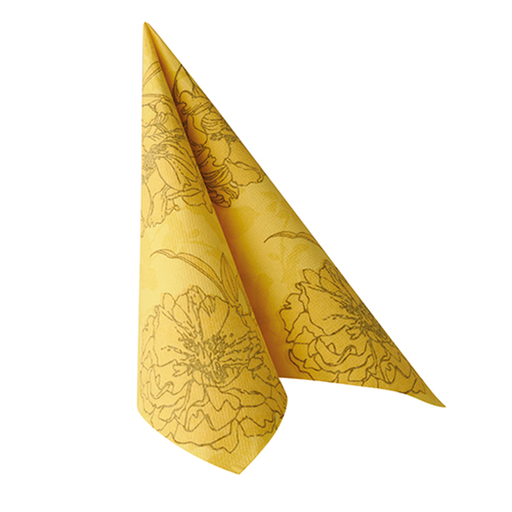 Papstar Servietten "ROYAL Collection" 1/4-Falz 40 cm x 40 cm gelb "Thalia"