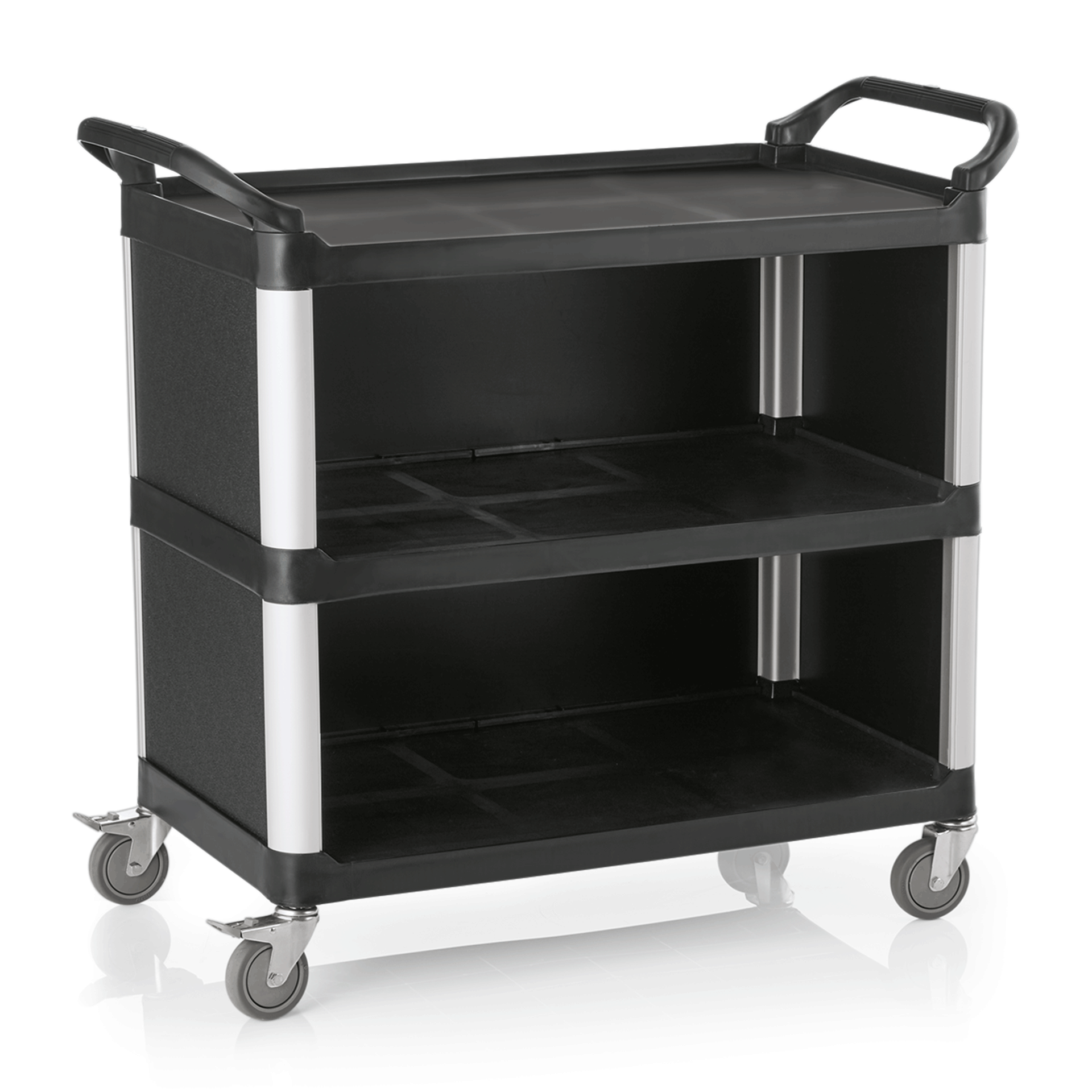 WAS Servierwagen mit 3 Borden, 103,5 x 50,5 x 95,5 cm, Polypropylen/Aluminium