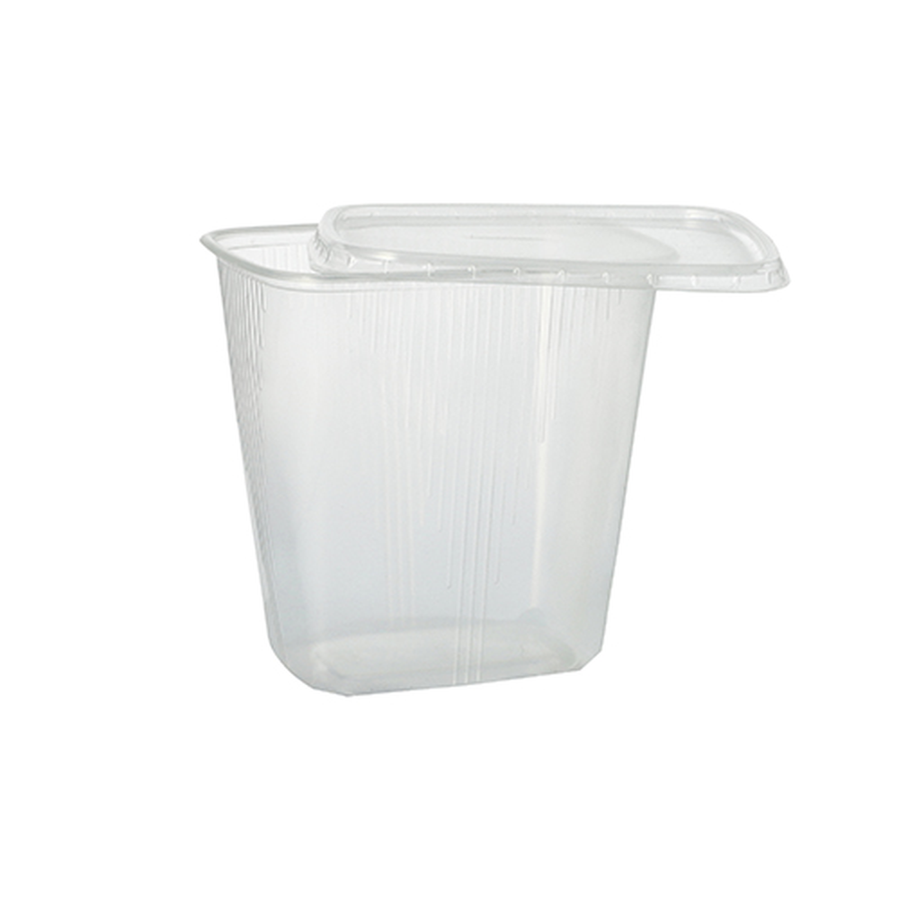 PAPSTAR Verpackungsbecher, PP eckig 500 ml 10,1 cm x 8,1 cm x 10,8 cm transp