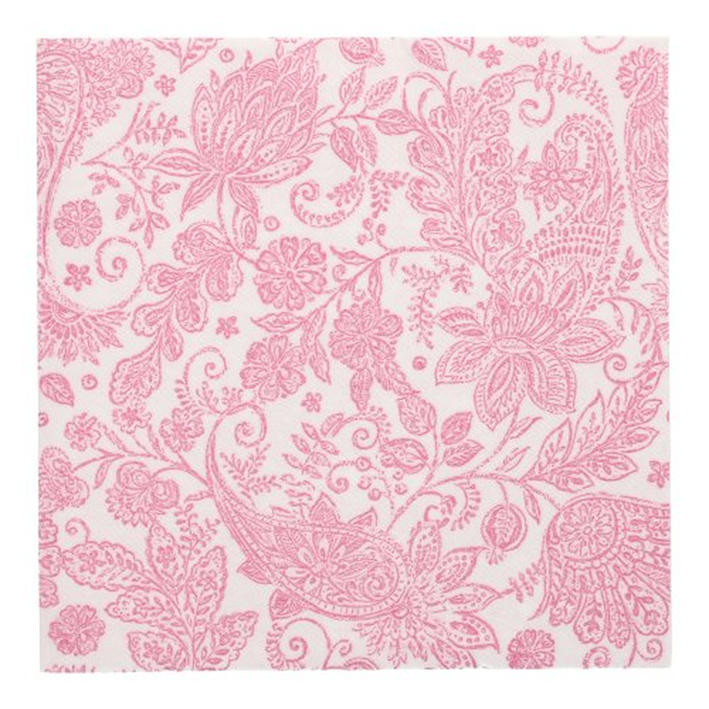 Papstar Servietten "ROYAL Collection" 1/4-Falz 40 cm x 40 cm fuchsia "Paisley"