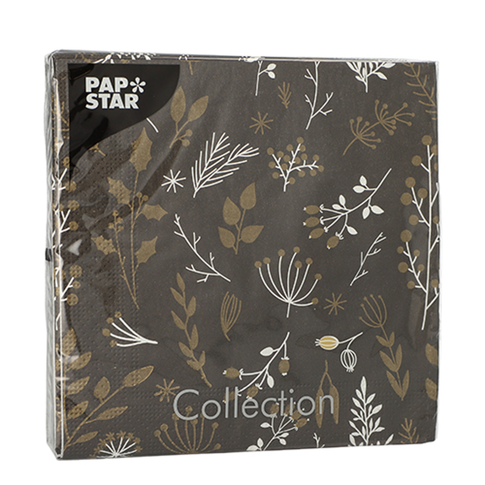 Papstar Servietten, 3-lagig 1/4-Falz 33 cm x 33 cm "Vegetal Or"
