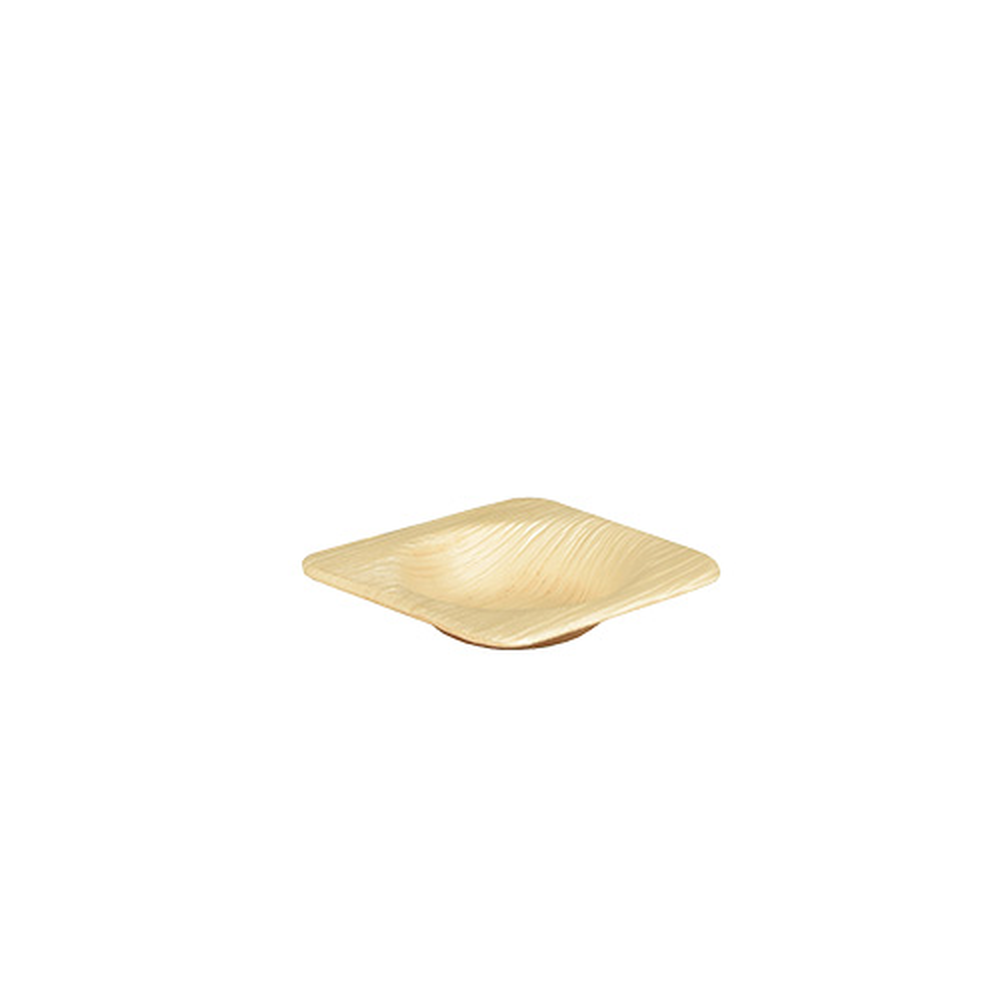 Papstar Schalen, Palmblatt "pure" eckig 6 cm x 6 cm x 1,3 cm
