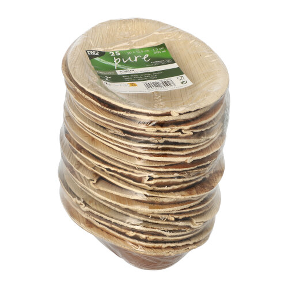 Papstar Schalen, Palmblatt "pure" oval 300 ml 20 cm x 12,5 cm x 3 cm