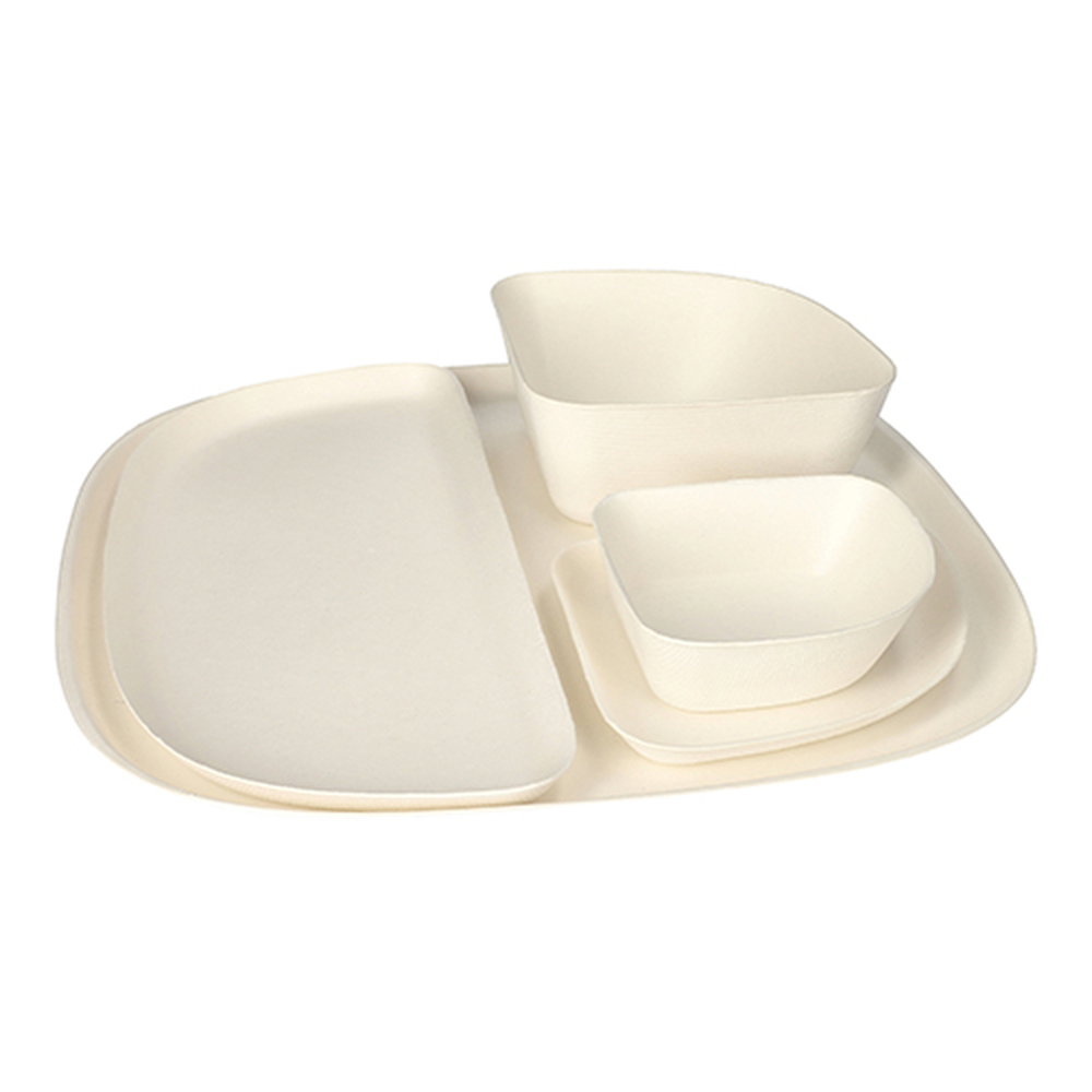 PAPSTAR Schalen, Zuckerrohr pure 5,5 cm x 12,8 cm x 12,8 cm weiss Belle V