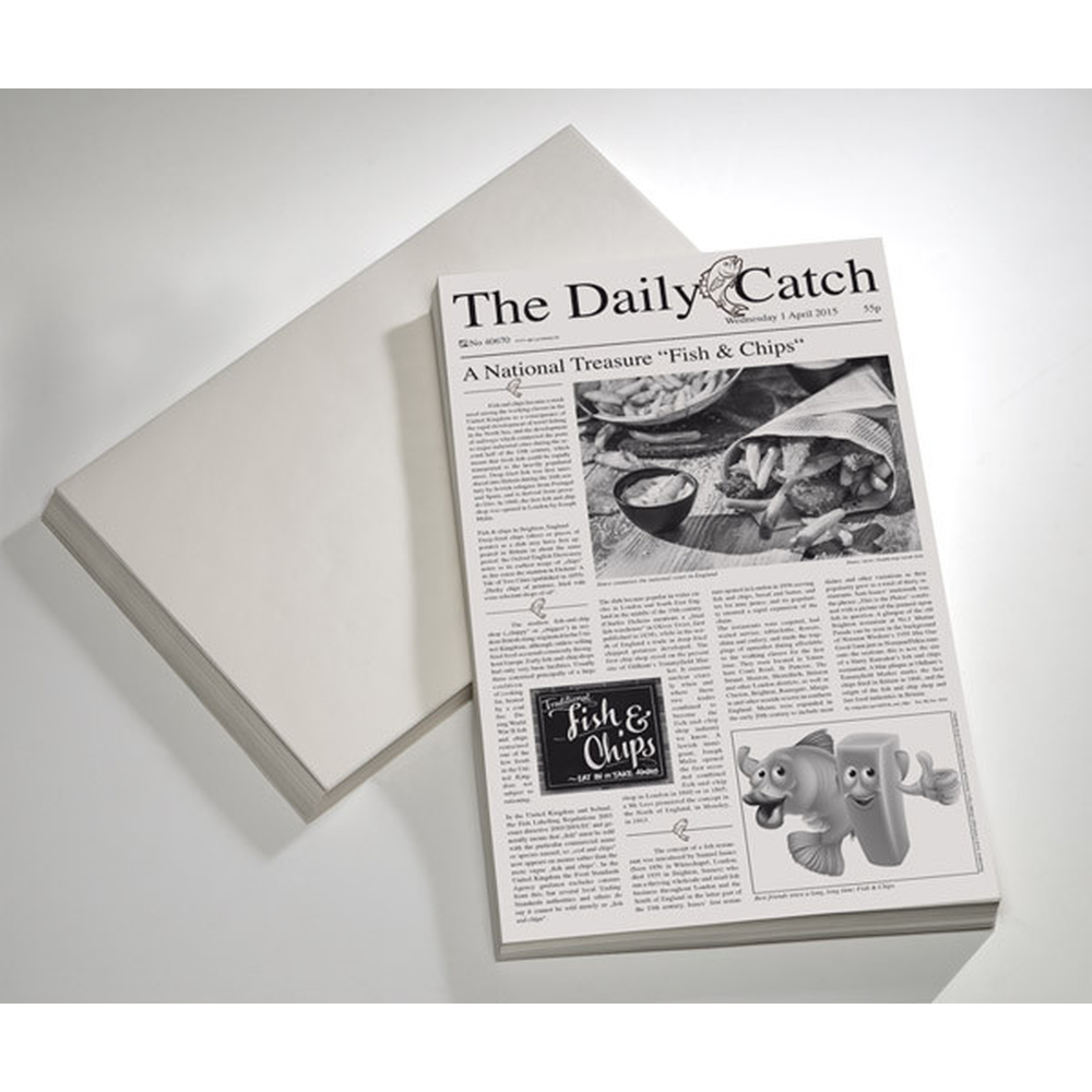 APS Wachspapier -SNACK HOLDER- 42 x 25 cm , Motiv: Zeitung