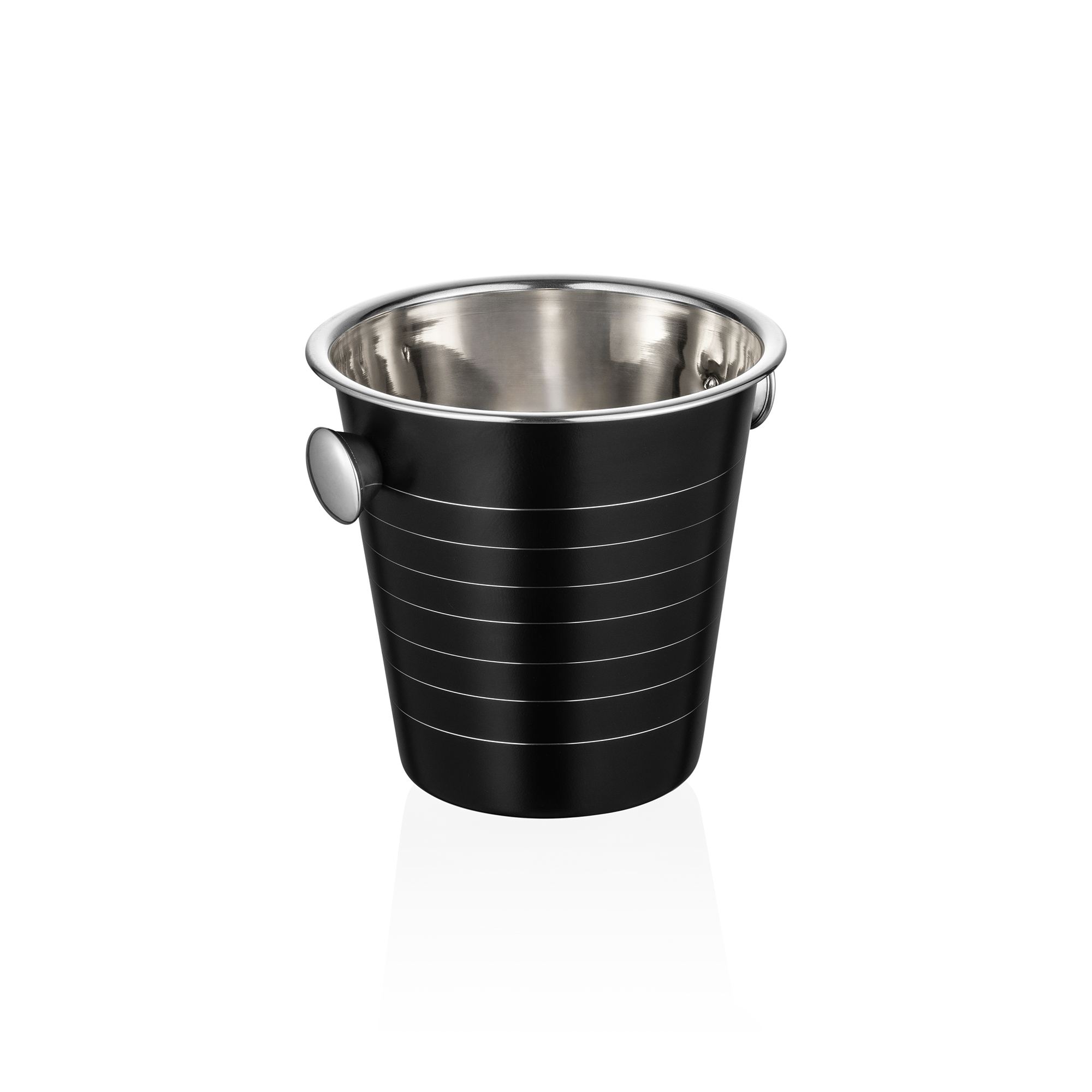 WAS Wein-/Sektkühler, Ø 21,5 cm, Höhe 20 cm, schwarz, Chromnickelstahl, PVD-Besc