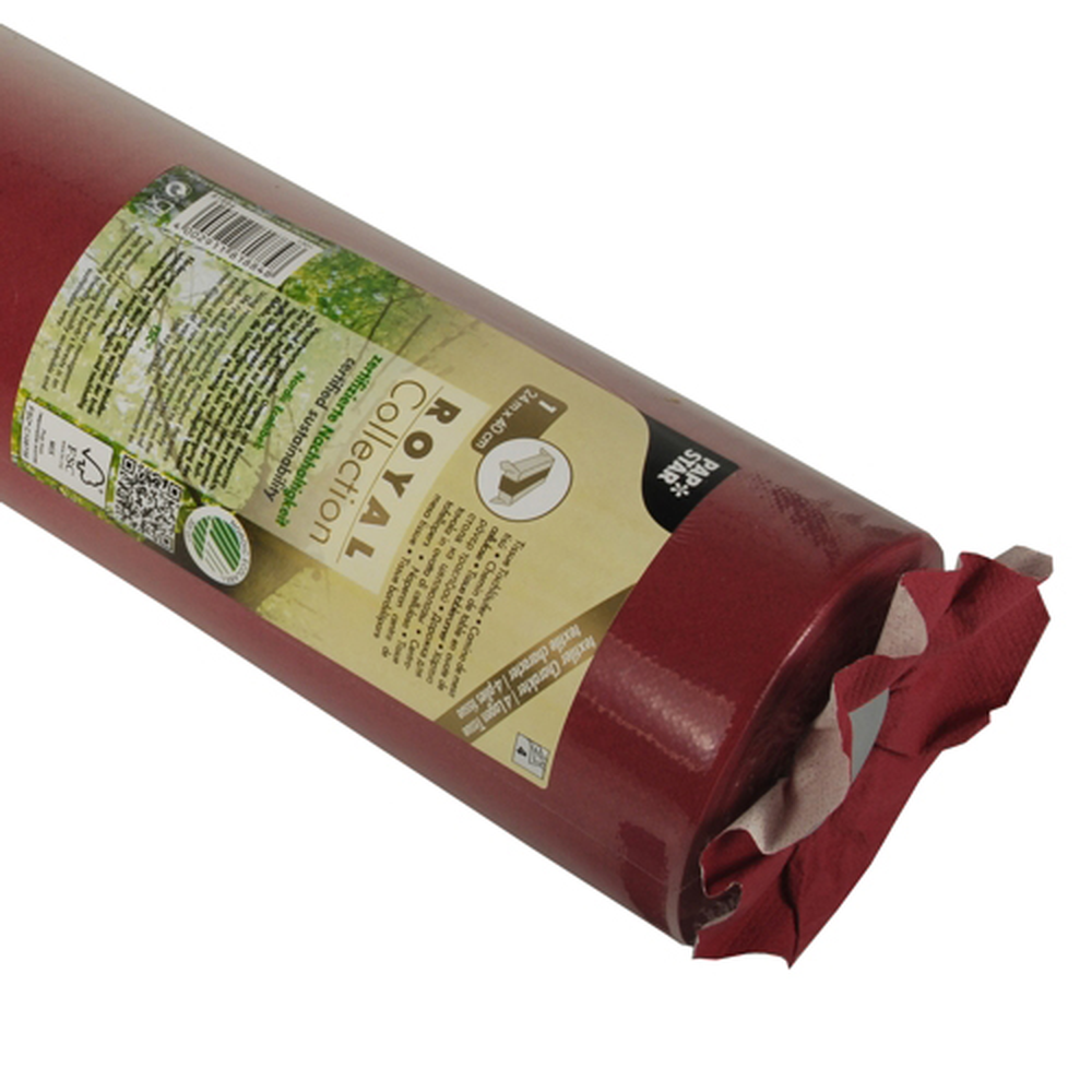 Papstar Tischläufer, Tissue "ROYAL Collection" 24 m x 40 cm bordeaux