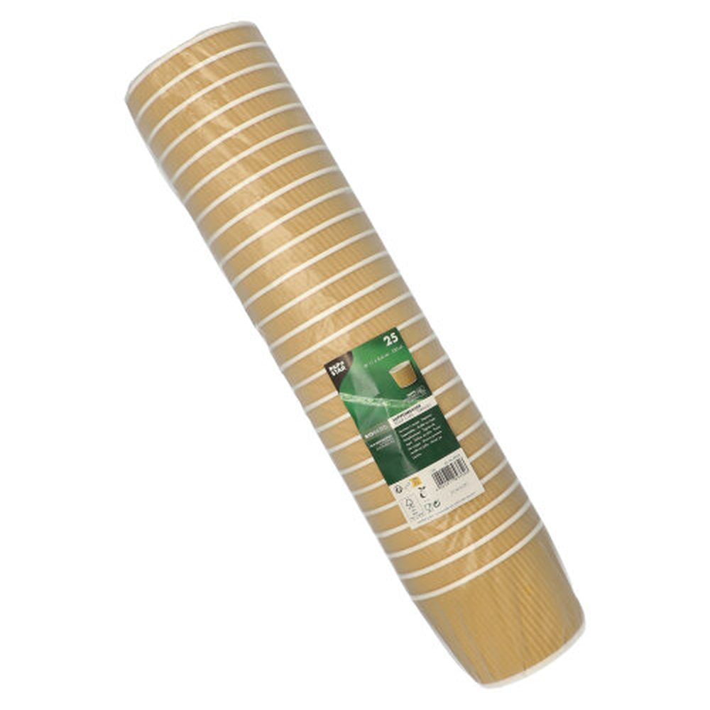 Papstar Suppenbecher, Pappe rund 520 ml Ø 11 cm · 8,4 cm braun/weiss Ripple Wall