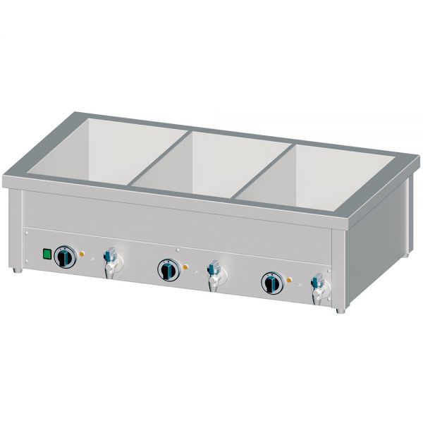 Stalgast Bain-Marie Tischgerät mit separaten Becken, für 3x GN1/1085x600x310 mm