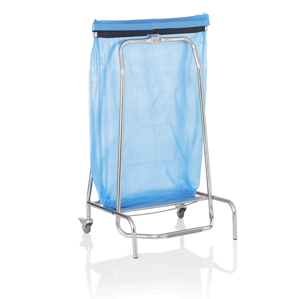 WAS Müllbeutelhalter mit Fußpedal, Höhe 95 cm, Edelstahl