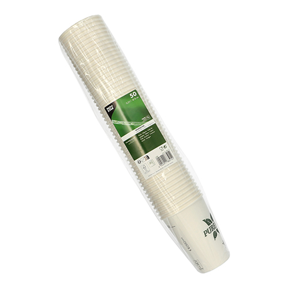 Papstar Trinkbecher, Pappe 0,25 l Ø 8 cm · 10,8 cm weiss "Pure Joy"