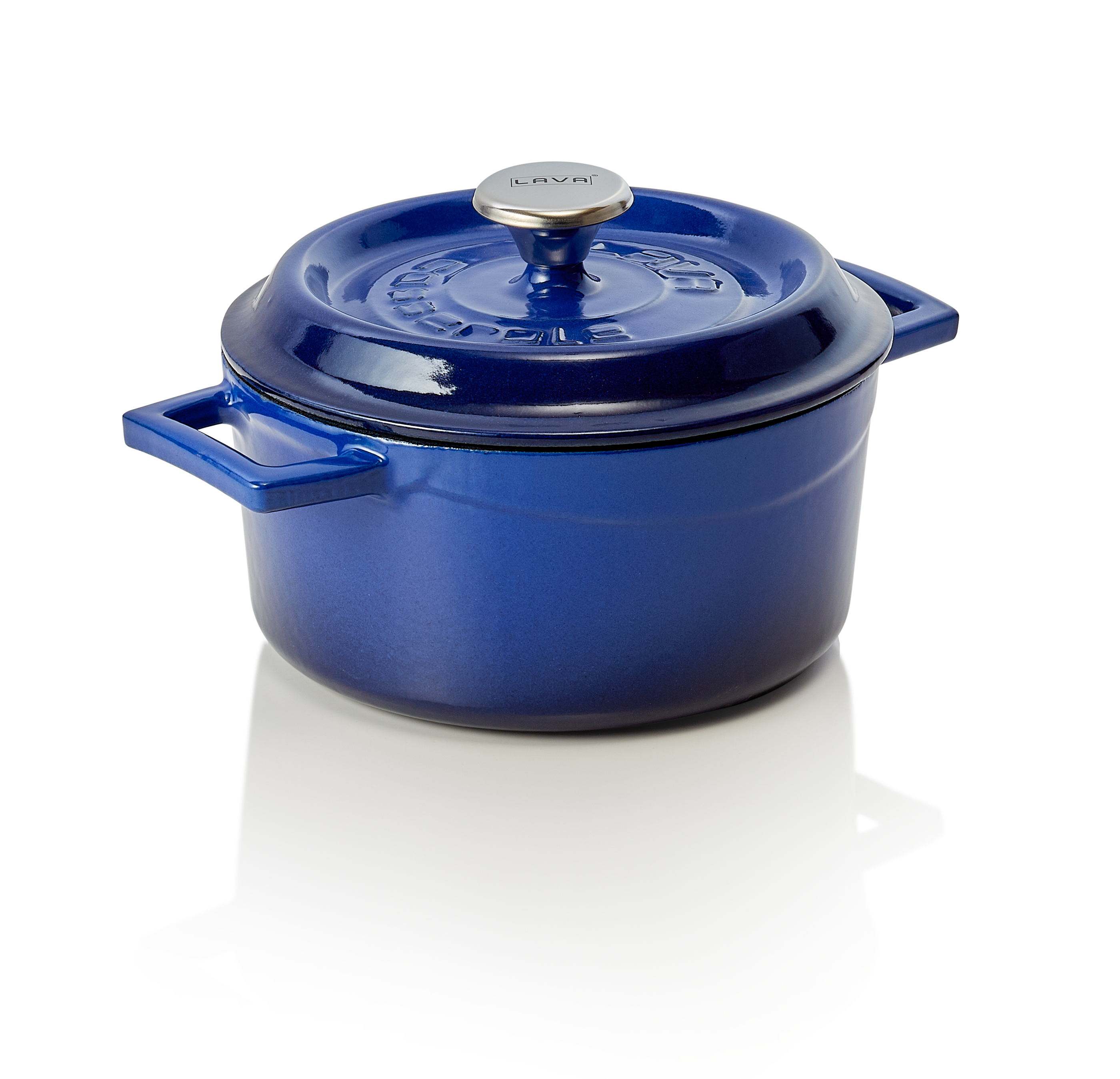 WAS Cocotte Ø oben 16,5 cm Höhe 8,2 cm blau Gusseisen