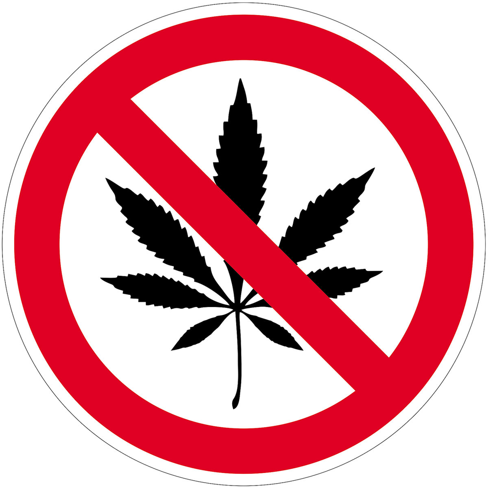 Contacto Hinweis- /Verbotsschilder Cannabisverbot / 10 cm Durchmesser: 10 cm, Au