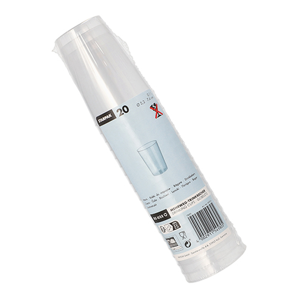PAPSTAR Mehrweg-Trinkbecher PP 0,1 l Ø 5,2 cm · 7,4 cm transluzent unzerbrech