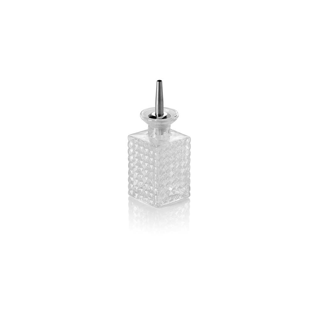WAS Bitterflasche NOCTURN, 0,13 ltr., 5,5 x 5,5 x 10,5 cm, Glas, Edelstahl