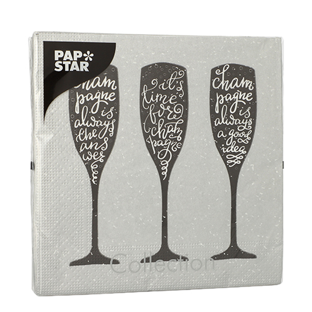 Papstar Servietten, 3-lagig 1/4-Falz 33 cm x 33 cm "Champagne"