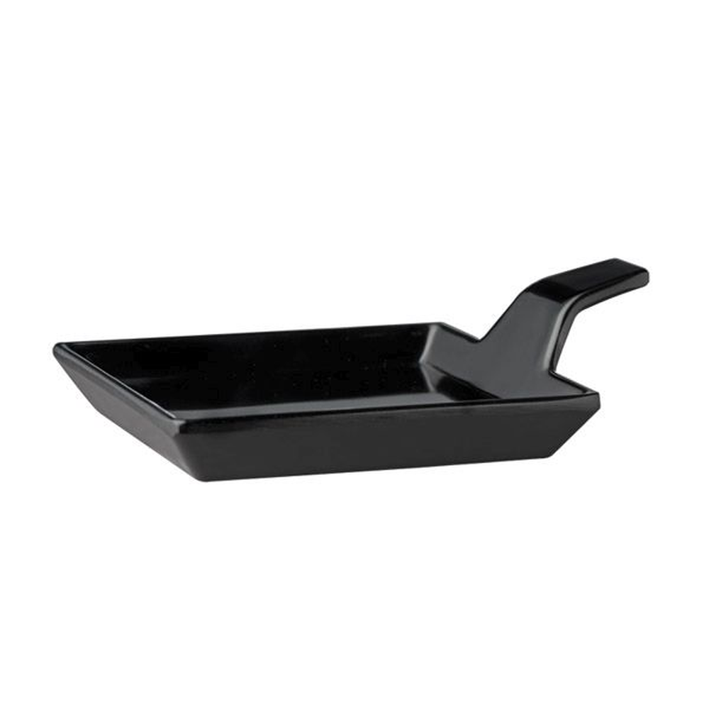 APS Fingerfood-Teller 9,5 x 9,5 cm, H: 1,5 / 3,5 cm , Melamin, schwarz