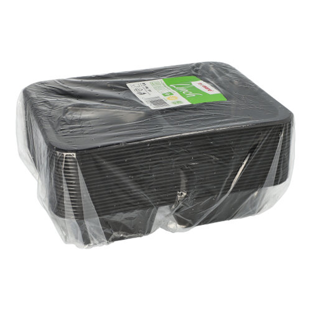 Papstar Mehrweg-Menüschalen PP 3-geteilt 4,5 cm x 22,7 cm x 17,8 cm schwarz