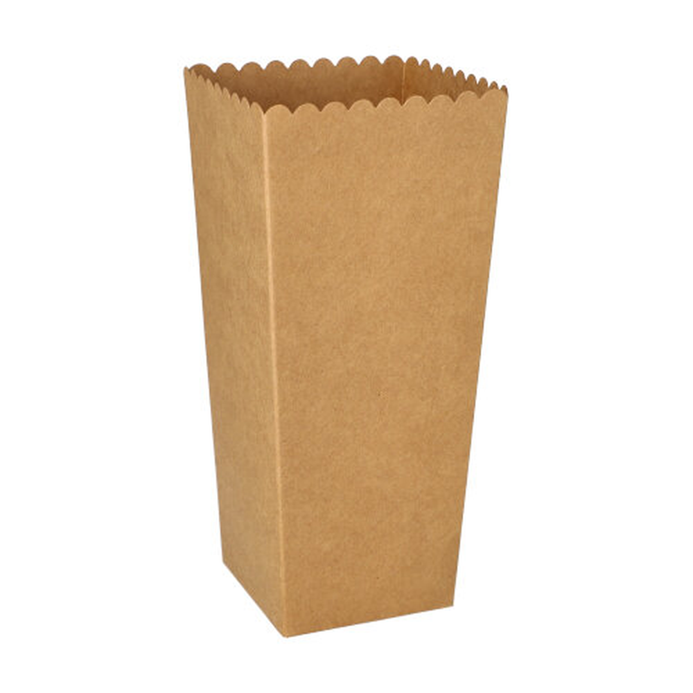 PAPSTAR Popcorn-Boxen Pappe pure eckig 1300 ml 19,7 cm x 7 cm x 7 cm braun
