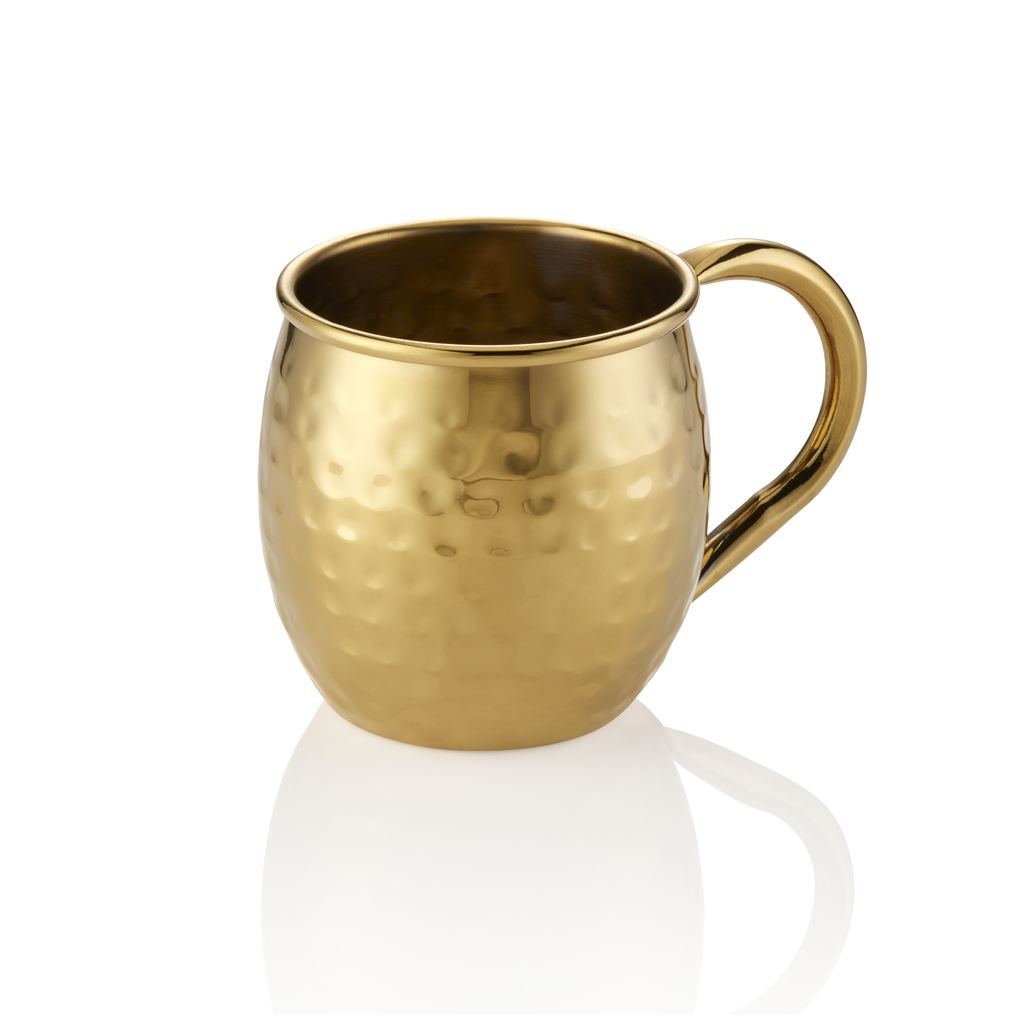 WAS Moscow Mule Set, 0,45 ltr., Ø 8,5 cm, Höhe 10 cm, Titanium gold, gehämmert, 