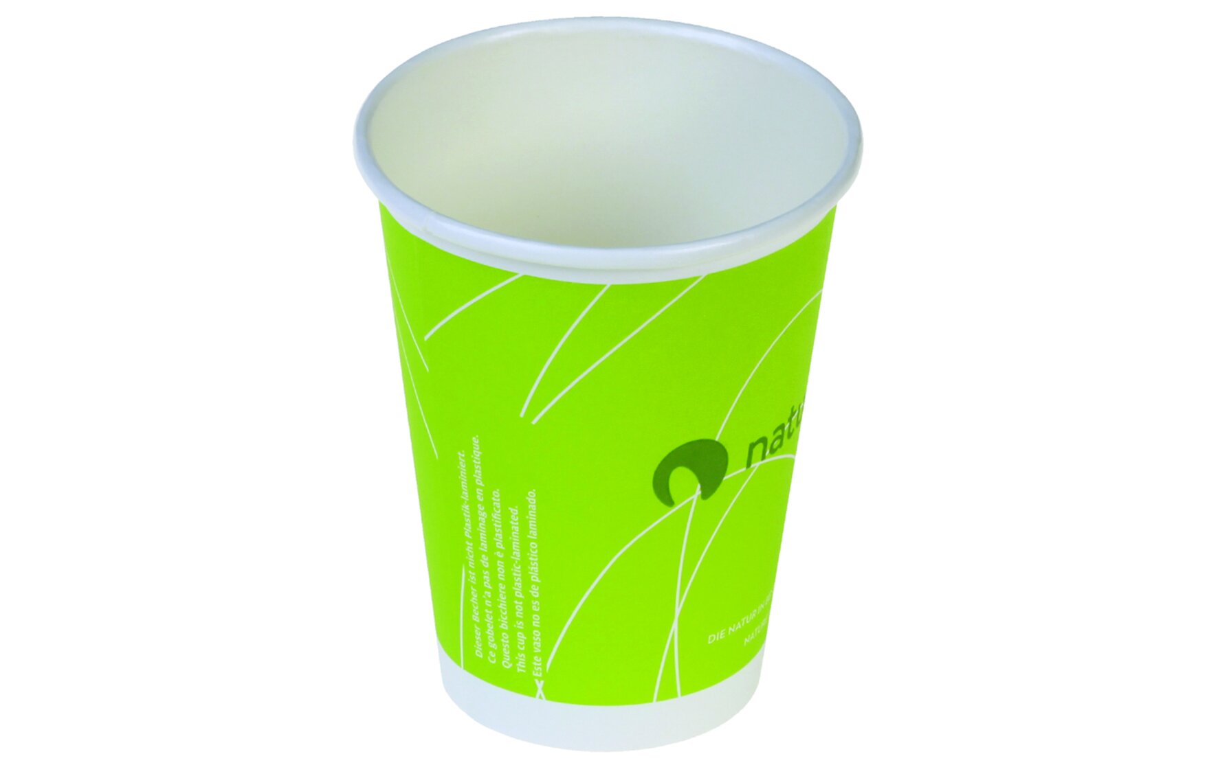 Pacovis Kaffeebecher ohne Plastiklaminierung naturesse Karton grün, 300ml
