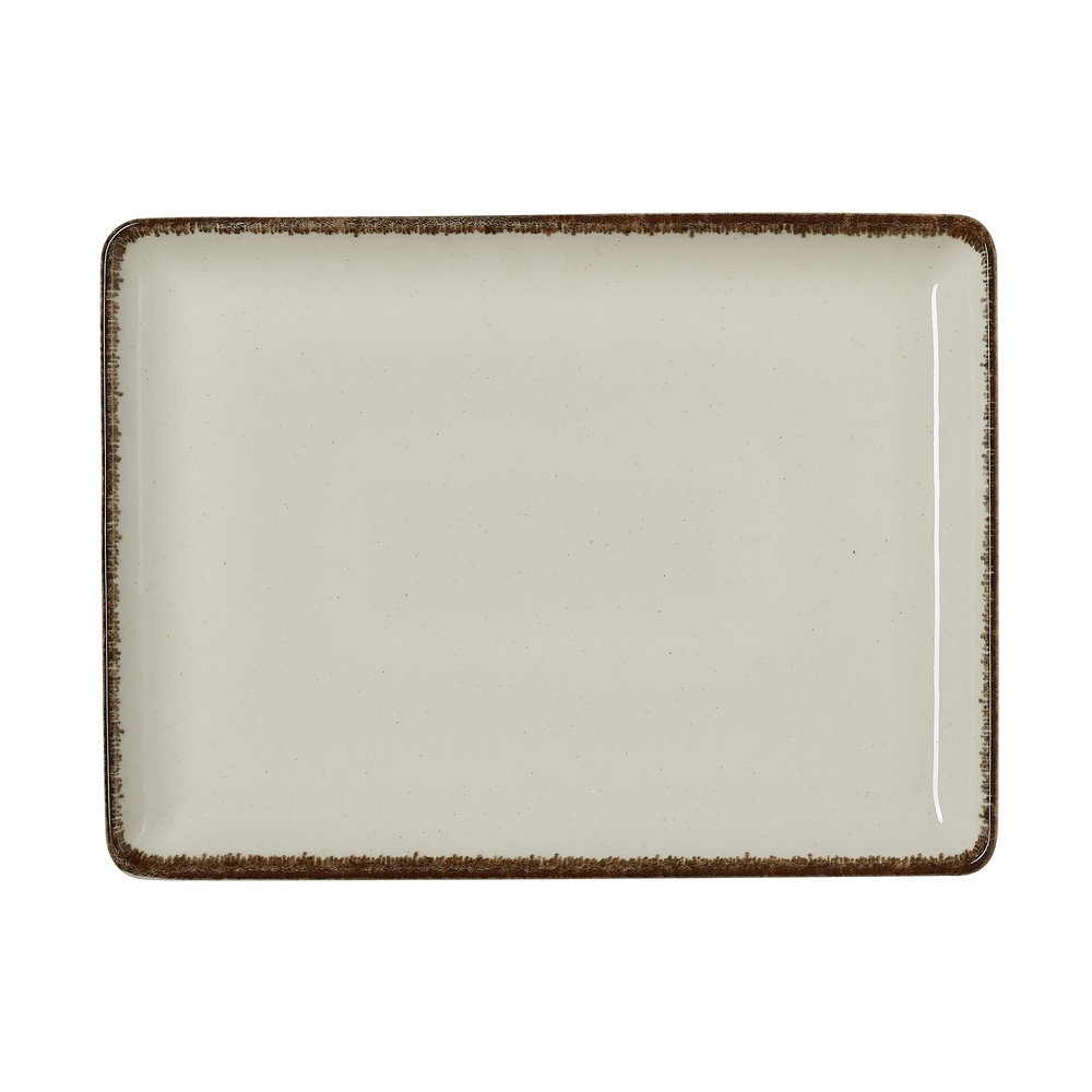 WAS Teller Set SMILLA SAND, flach, 27 x 20 cm, Set á 6 Stück, sand, Porzellan