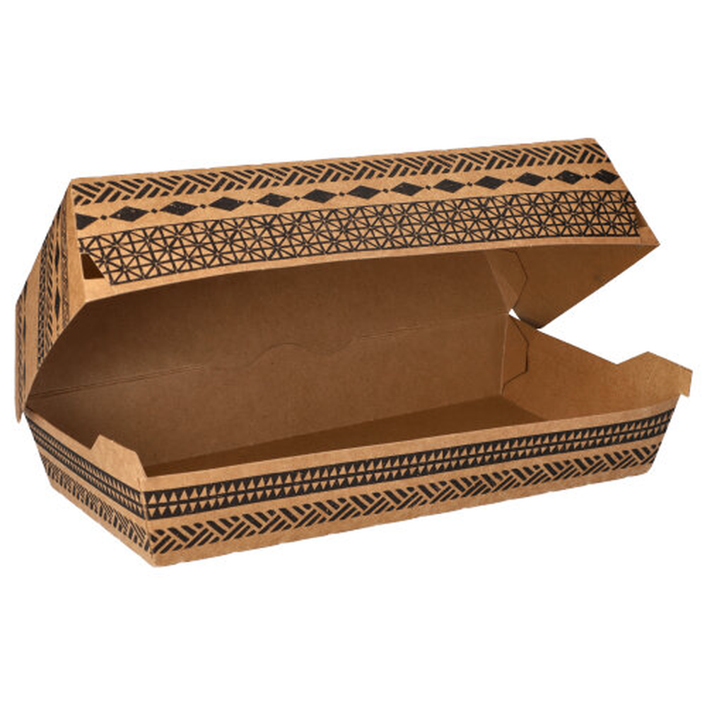 Papstar Baguetteboxen, Pappe 7,5 cm x 10,7 cm x 22 cm braun "Maori" groß