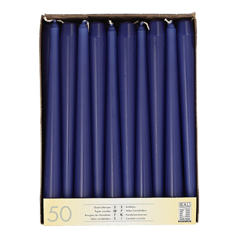 Papstar Leuchterkerzen Ø 2,2 cm · 25 cm dunkelblau