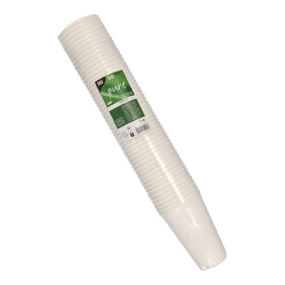 PAPSTAR Trinkbecher Zuckerrohr pure 0,4 l Ø 9 cm · 13 cm weiss für Heißgetr
