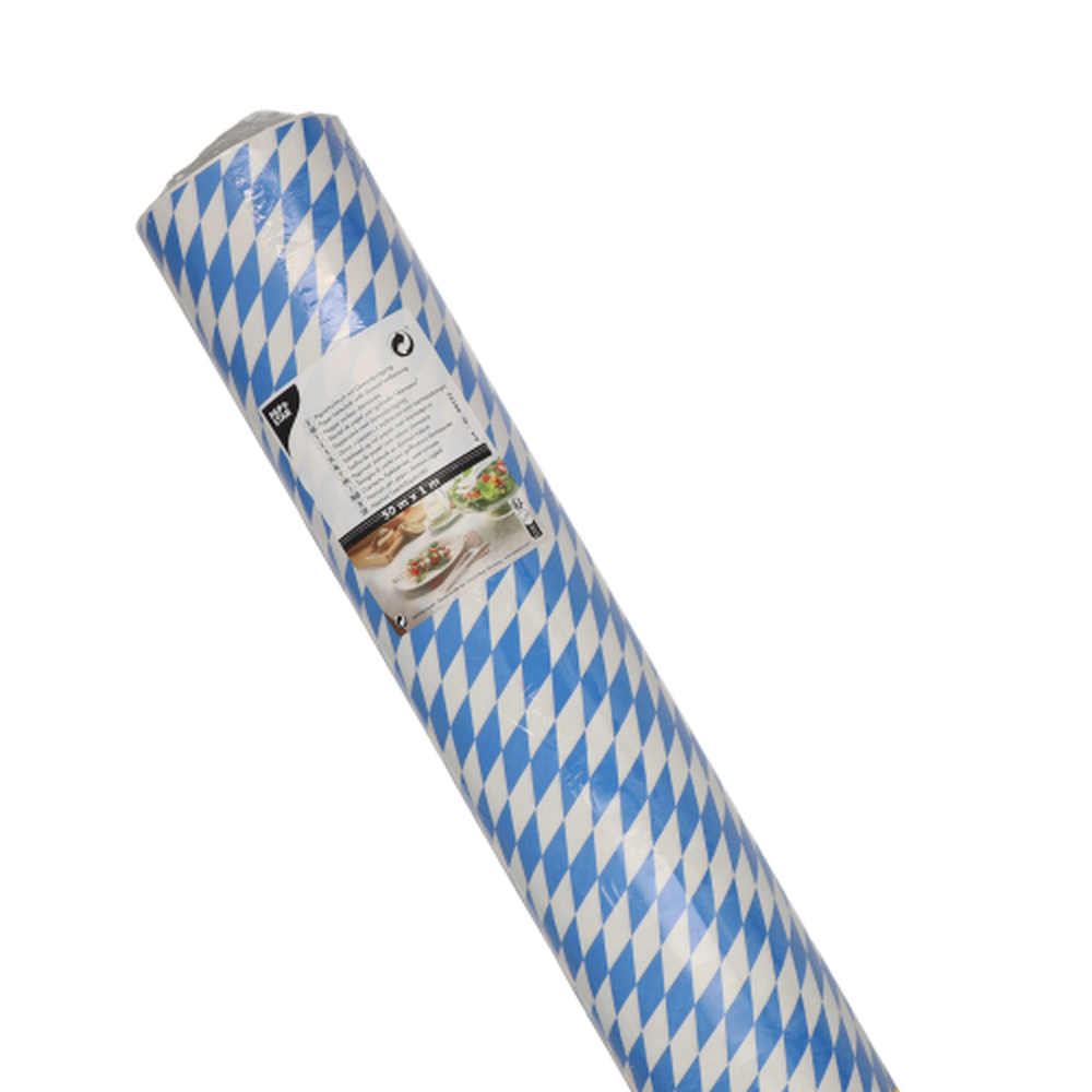 Papstar Papiertischtuch mit Damastprägung 50 m x 1 m "Bayrisch Blau"