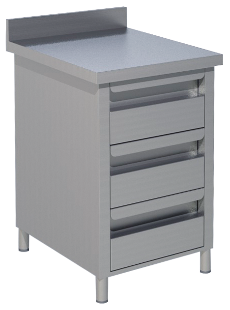 KBS Schubladenschrank 3 Schubladen BxT 50x70cm mit Aufkantung