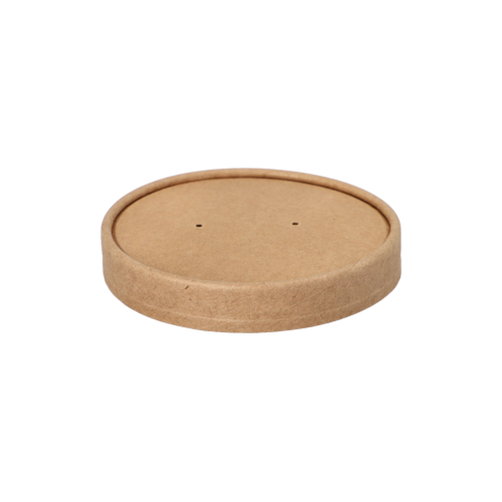 Papstar Deckel für Suppenbecher, Pappe rund Ø 9,8 cm · 1,6 cm braun