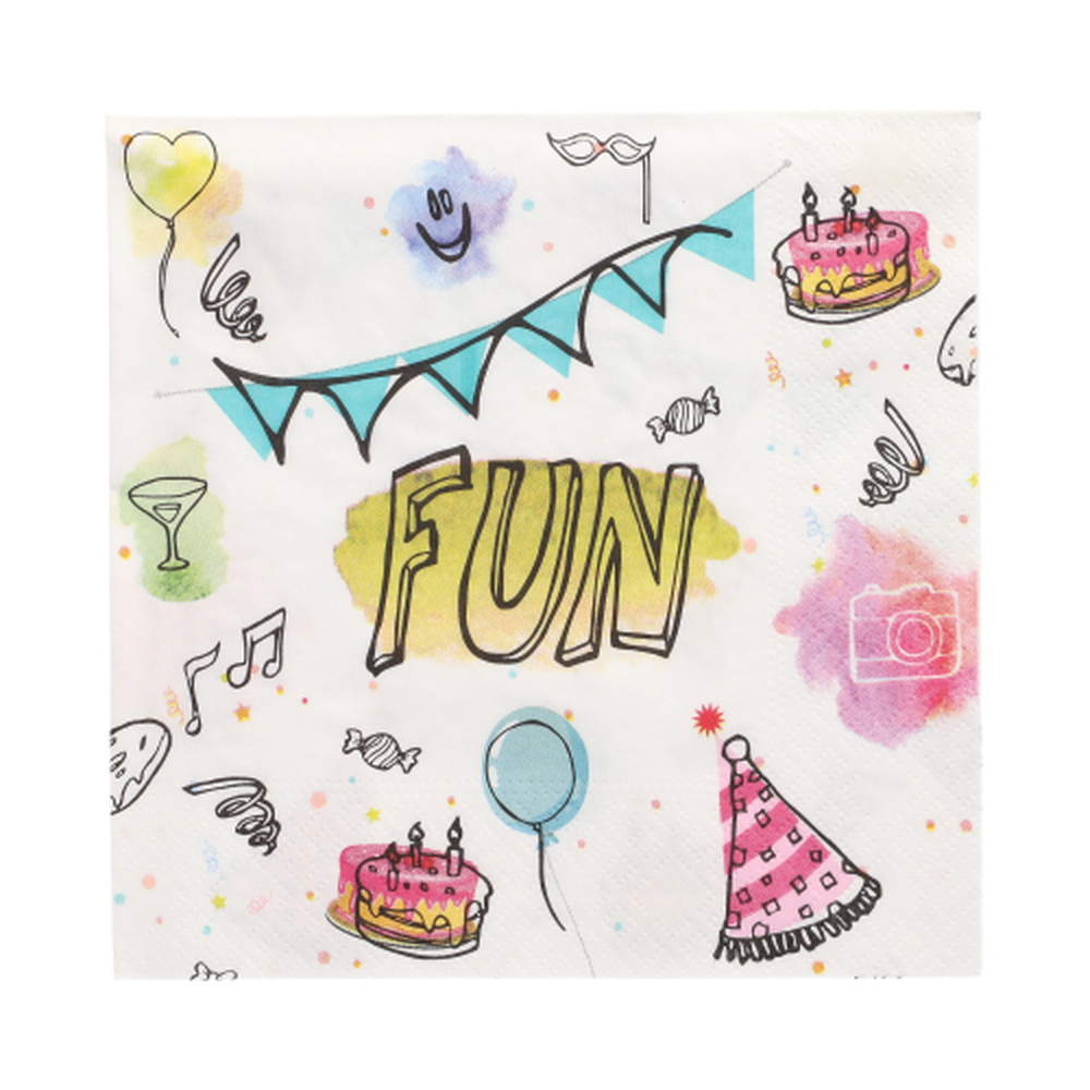 Papstar Servietten, 3-lagig 1/4-Falz 33 cm x 33 cm "Fun"
