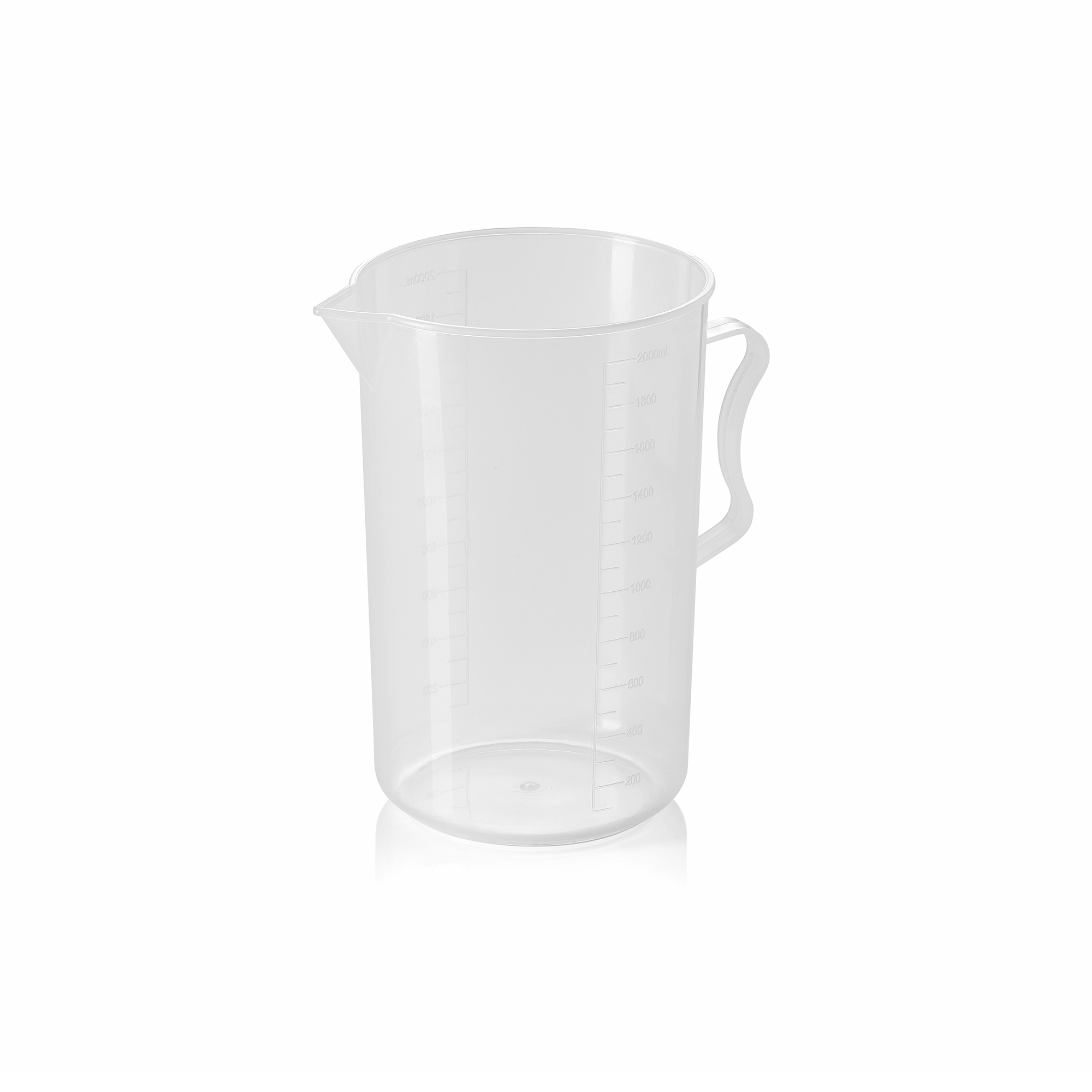 WAS Messbecher, Ø 13 cm, 2 ltr., mit 100 ml Skalierung, Polypropylen
