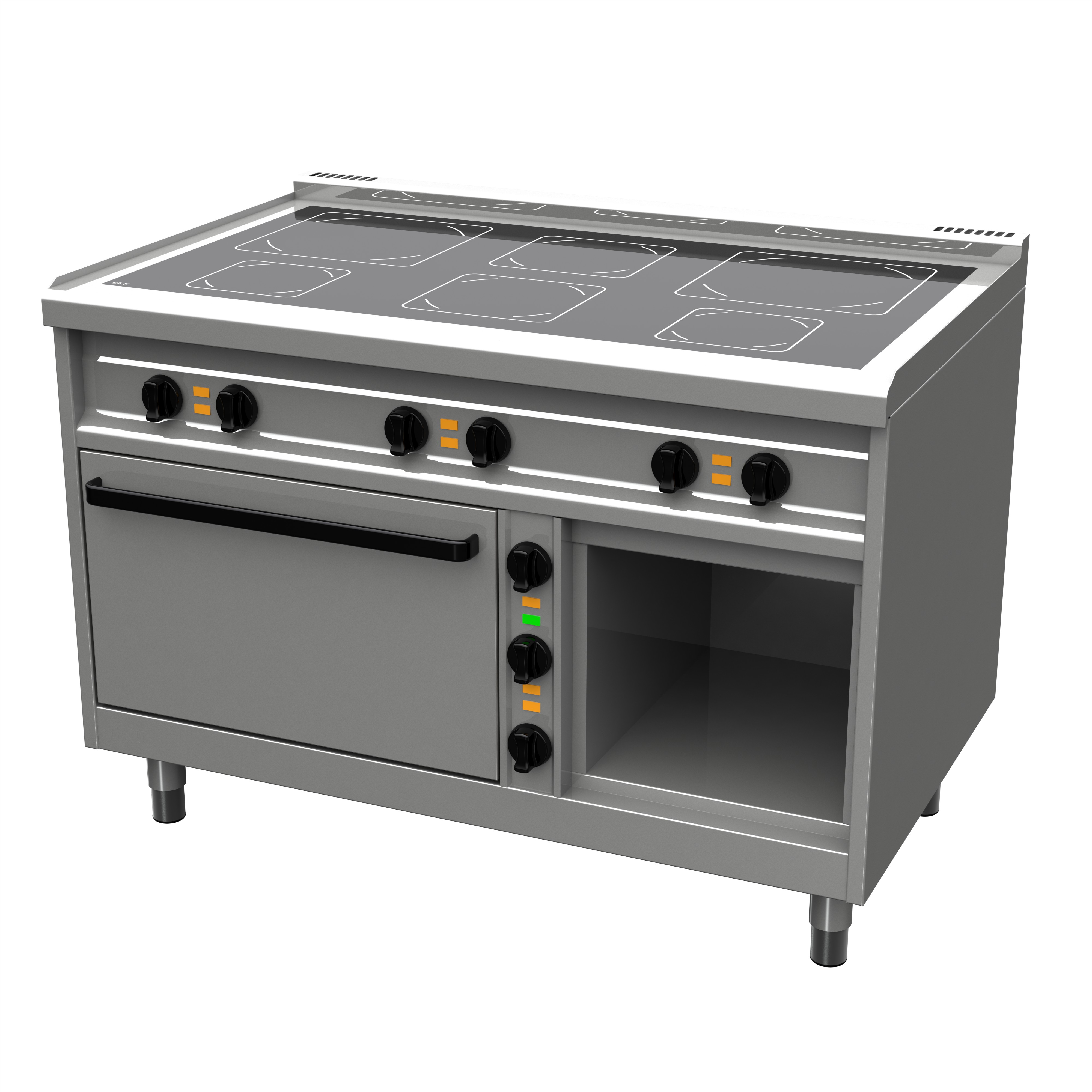 EKU Elektro-Ceranherd 6 Kochstellen  Elektro-Jumbobackofen C-750-JEH-6