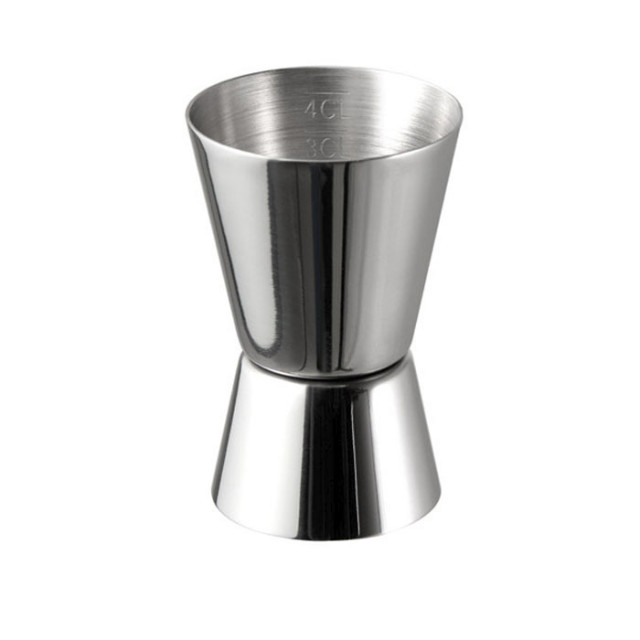 APS Cocktail-Doppelmaß Ø 4,5 / 4 cm H: 7 cm , Edelstahl, hochglanzpoliert