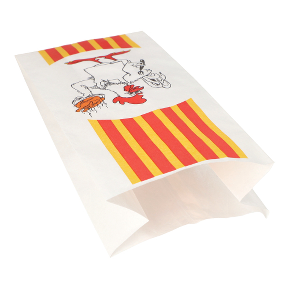 PAPSTAR Hähnchenbeutel, Papier mit HDPE-Einlage 28 cm x 13 cm x 8 cm Grillh