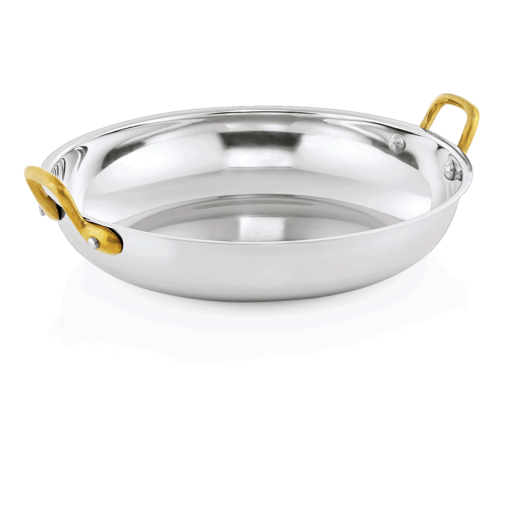 WAS Servierpfanne, 2,3 ltr., Ø 24 cm, Messing, Chromnickelstahl