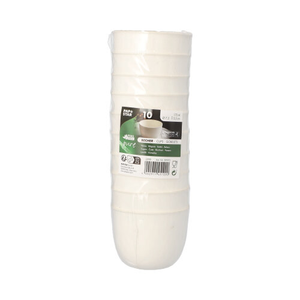 Papstar Schalen Zuckerrohr "pure" 175 ml Ø 7,2 cm · 5,5 cm weiss "Cella"