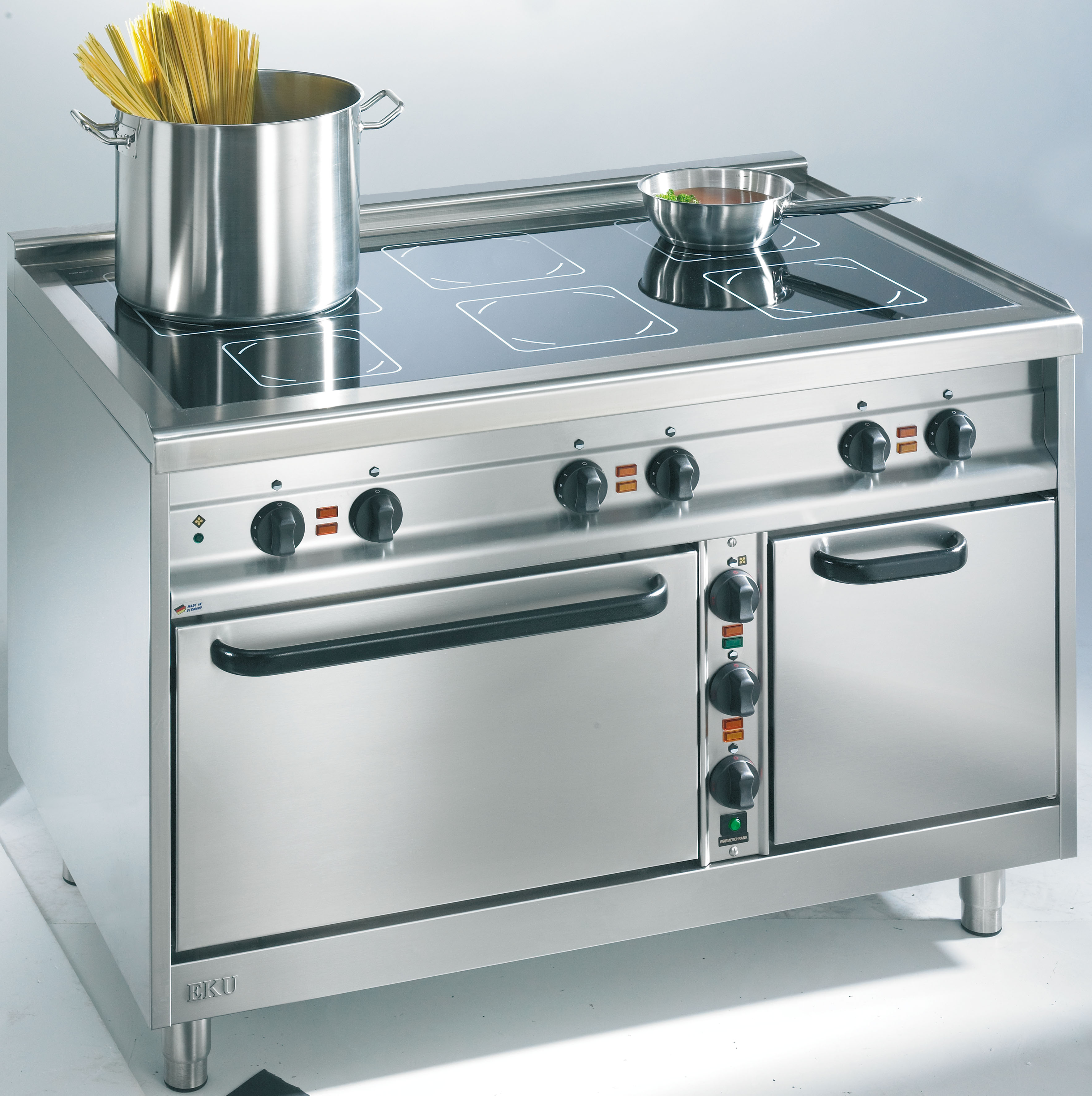 EKU Elektro-Ceranherd 6 Kochstellen Elektro-Backofen &Wärmeschrank  C-850-EHW-6