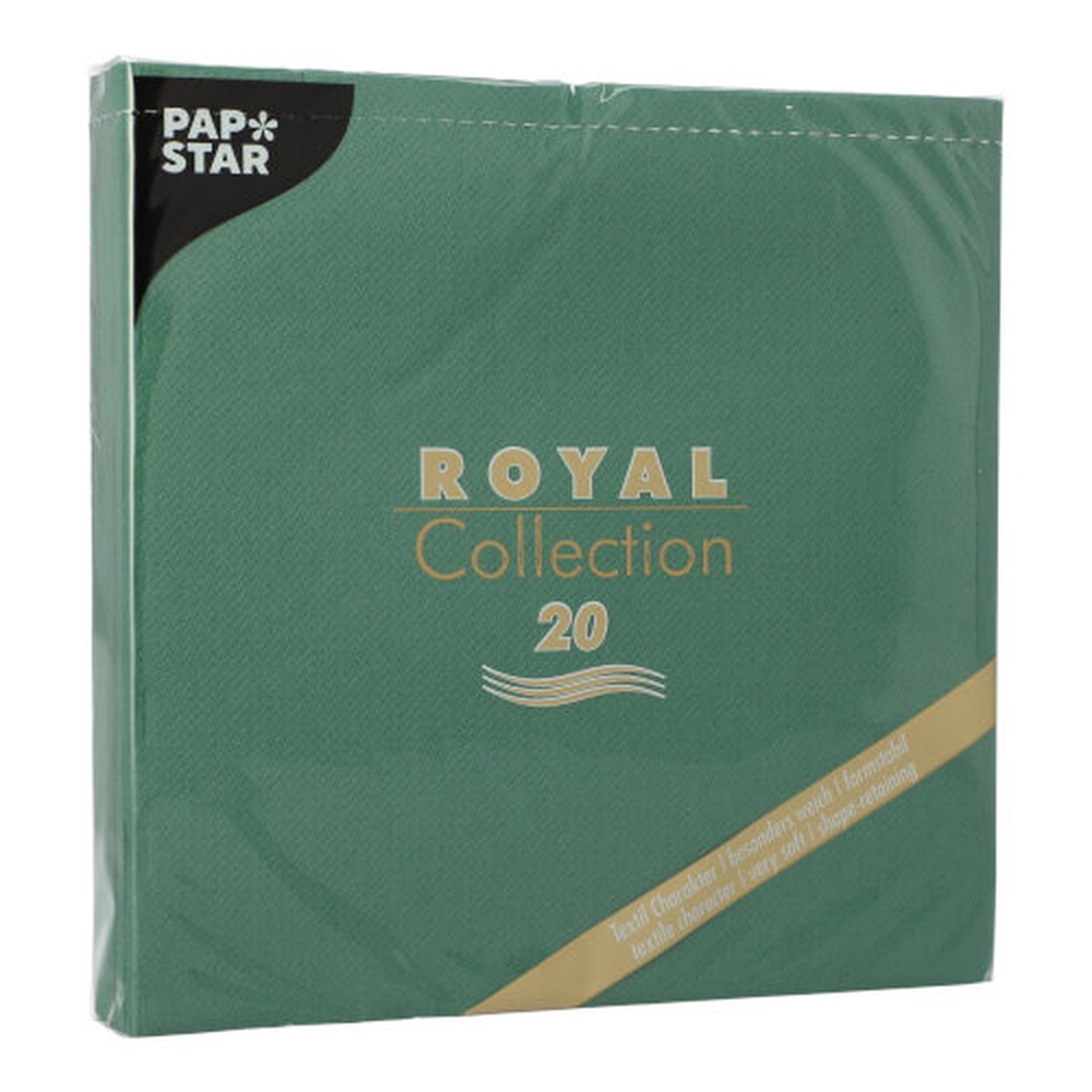 Papstar Servietten "ROYAL Collection" 1/4-Falz 40 cm x 40 cm dunkelgrün