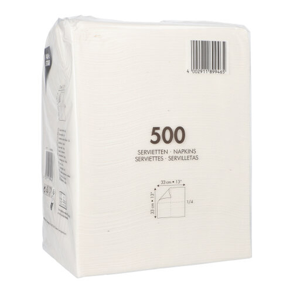 Papstar Servietten, 1-lagig 1/4-Falz 33 cm x 33 cm weiss