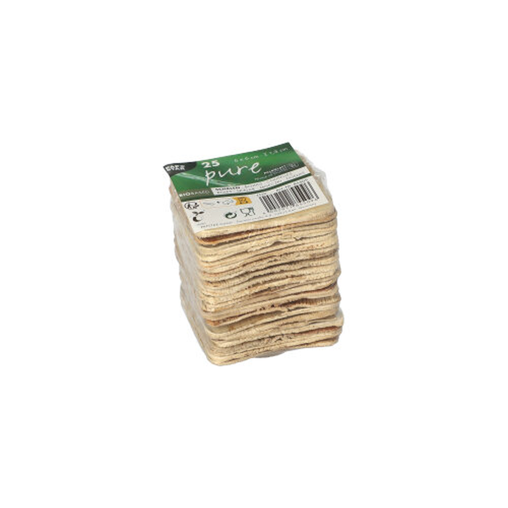 Papstar Schalen, Palmblatt "pure" eckig 6 cm x 6 cm x 1,3 cm