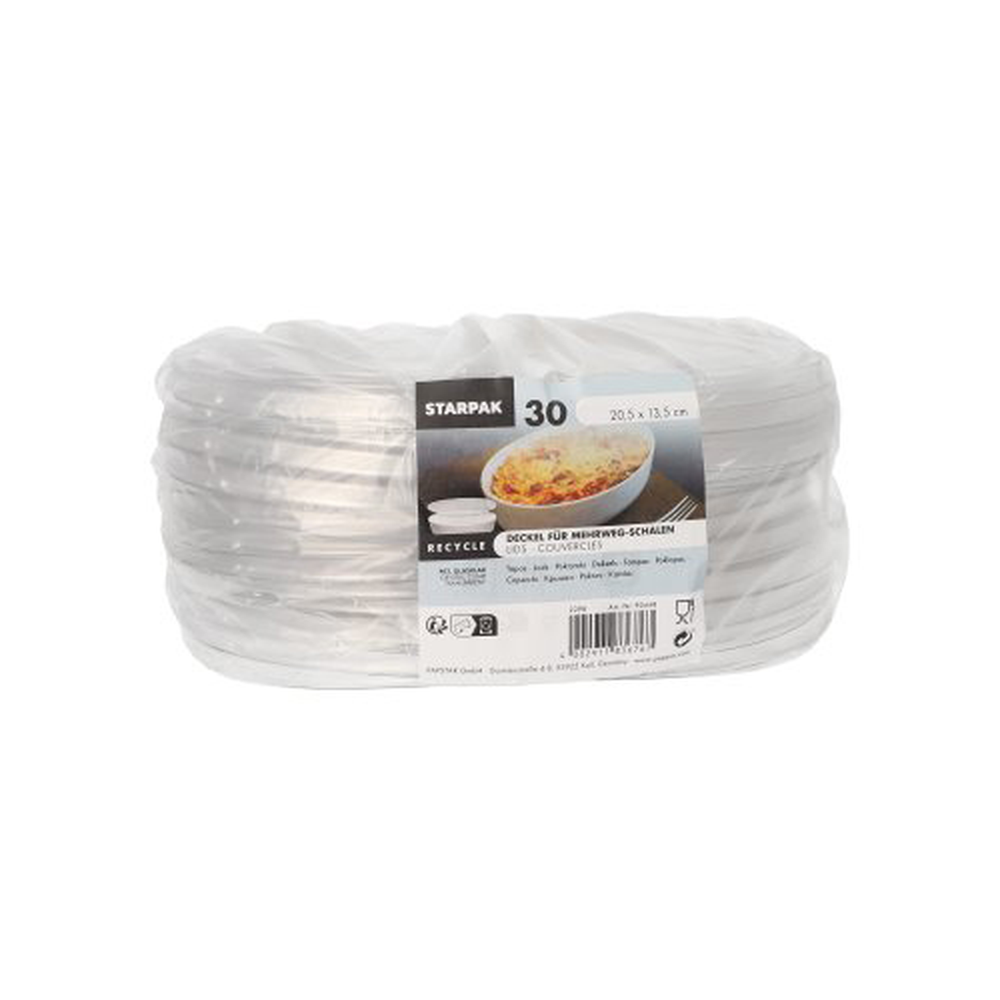 Papstar Deckel PET für Schalen oval 1 cm x 13,5 cm x 20,5 cm glasklar "Cella"