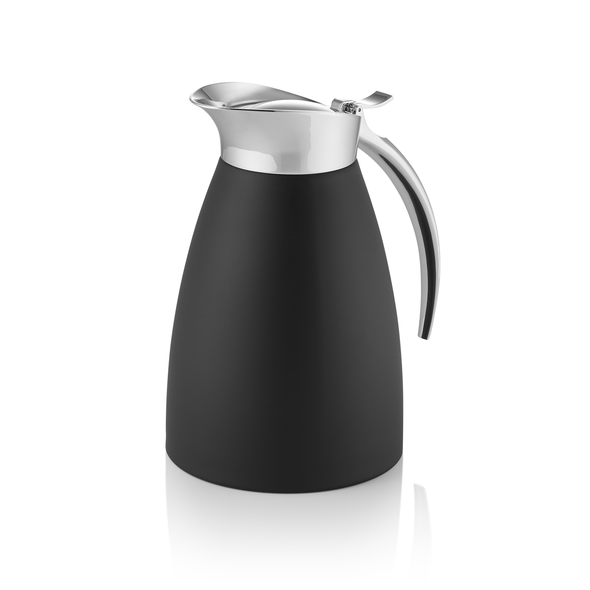 WAS Isolierkanne, 1 ltr., Ø 12,5 cm, Höhe 20,5 cm, schwarz, Chromnickelstahl 18/