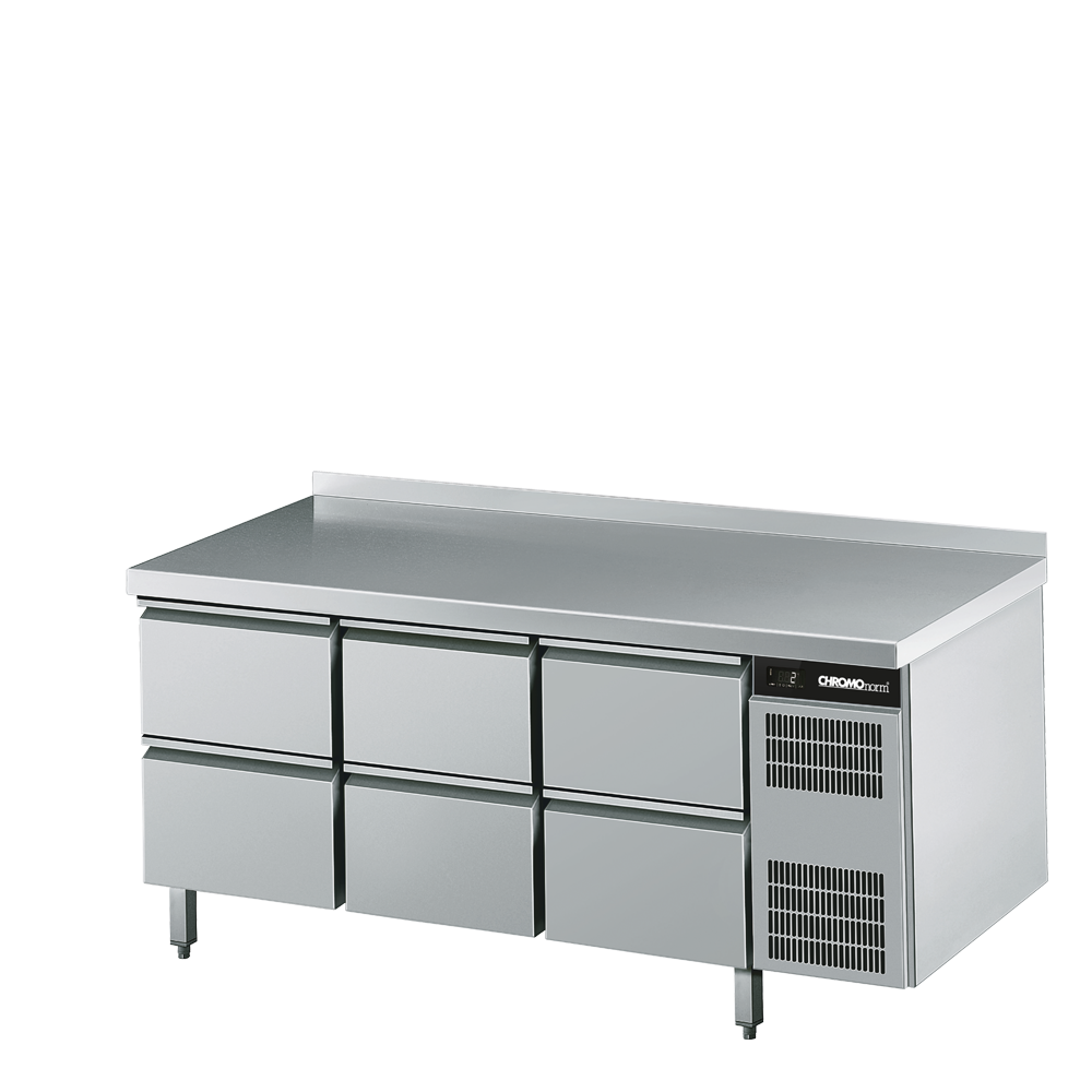 Chromonorm Kühltisch GN 1/1, 6 TürZüge 1/2 - 1725x700x850 mm