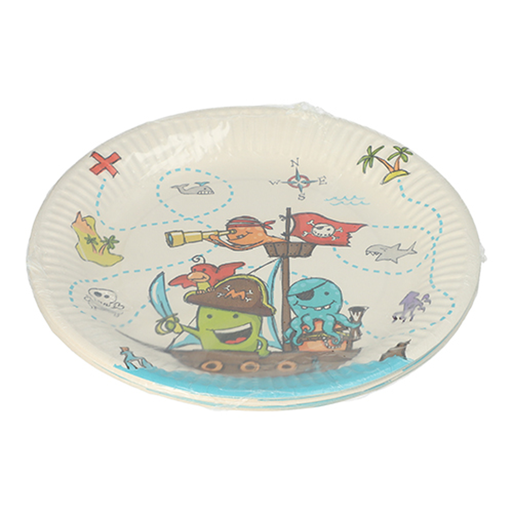 Papstar Teller, Pappe rund Ø 23 cm "Pirate Crew"