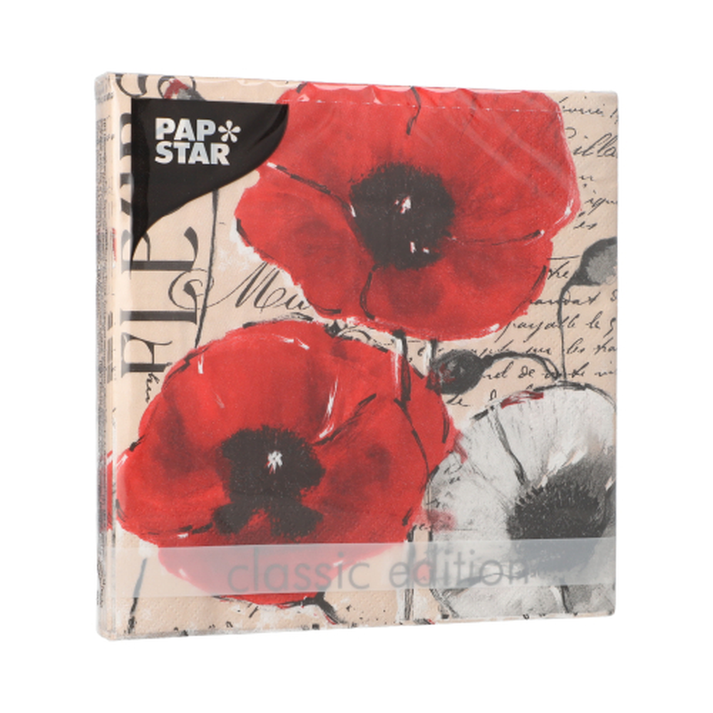 Papstar Servietten, 3-lagig 1/4-Falz 33 cm x 33 cm "Colette"