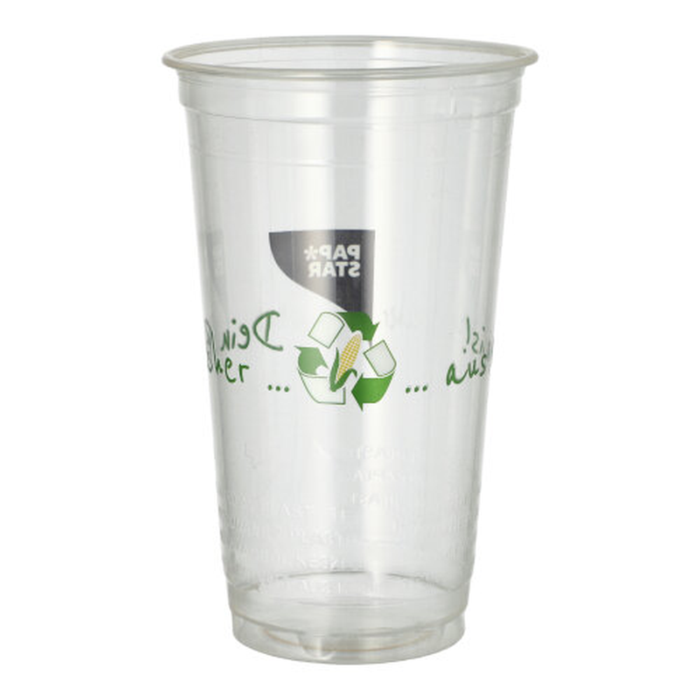 Papstar Trinkbecher PLA 0,5 l Ø 9,5 cm · 15,1 cm "Becher aus Mais"