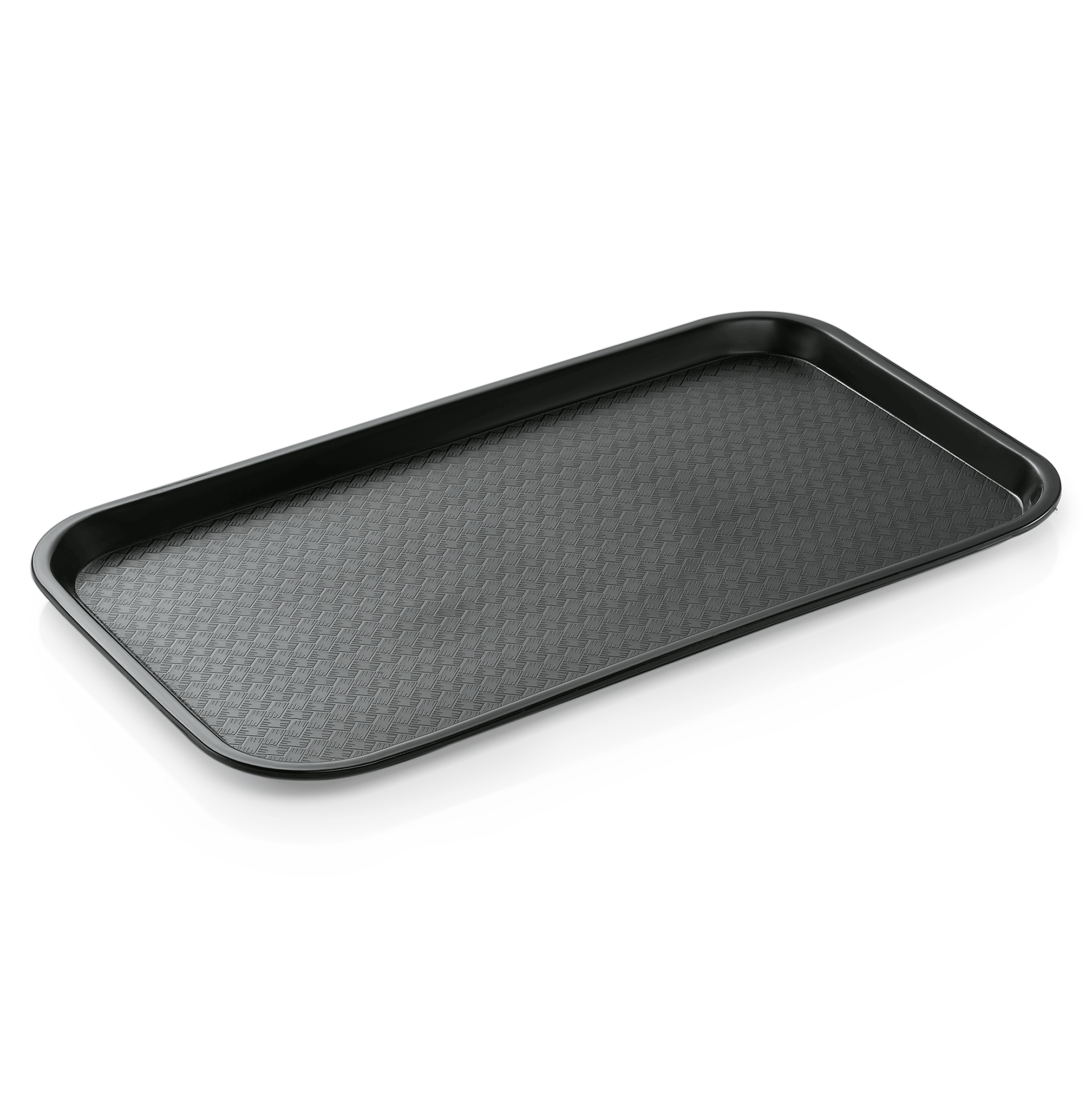 WAS Fast Food Tablett GN 1/1, 53 x 32,5 x 2 cm, schwarz, Polypropylen